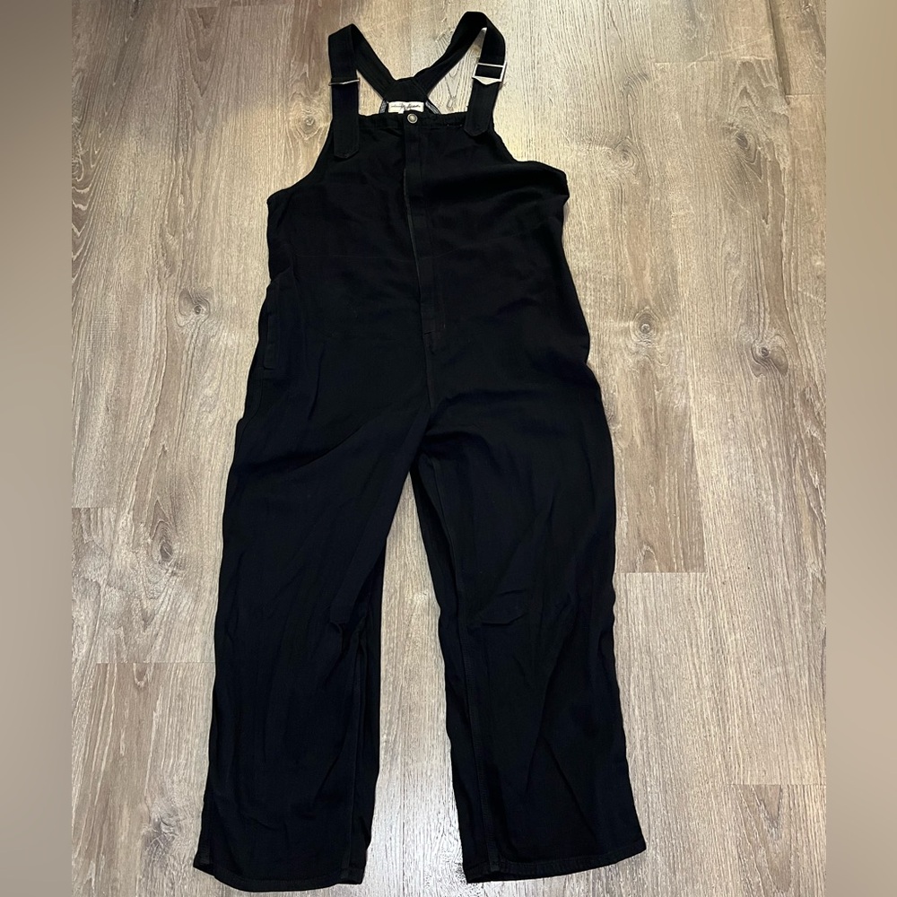 Free People Hunter Denim Overalls Jumpsuit One Piece Black - Picture 4 of 9